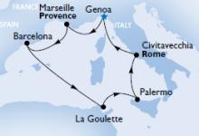 Splendida, Italy France Spain & Tunisia ex Genoa Return